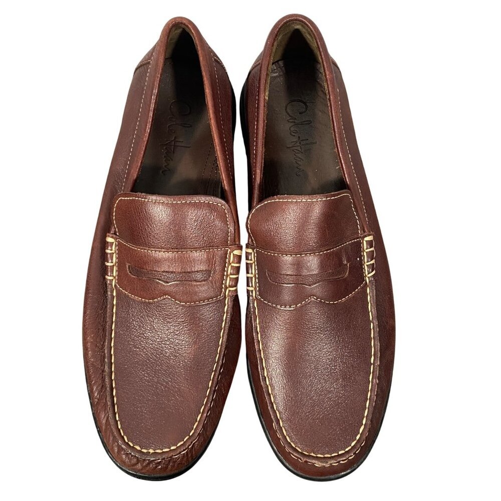Cole Haan Mens Brown Leather Loafers shoes size 10.5 business pro preppy slip on